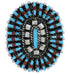 Silver Needlepoint Turquoise Coral Ring Size 5-1/4 WX36435